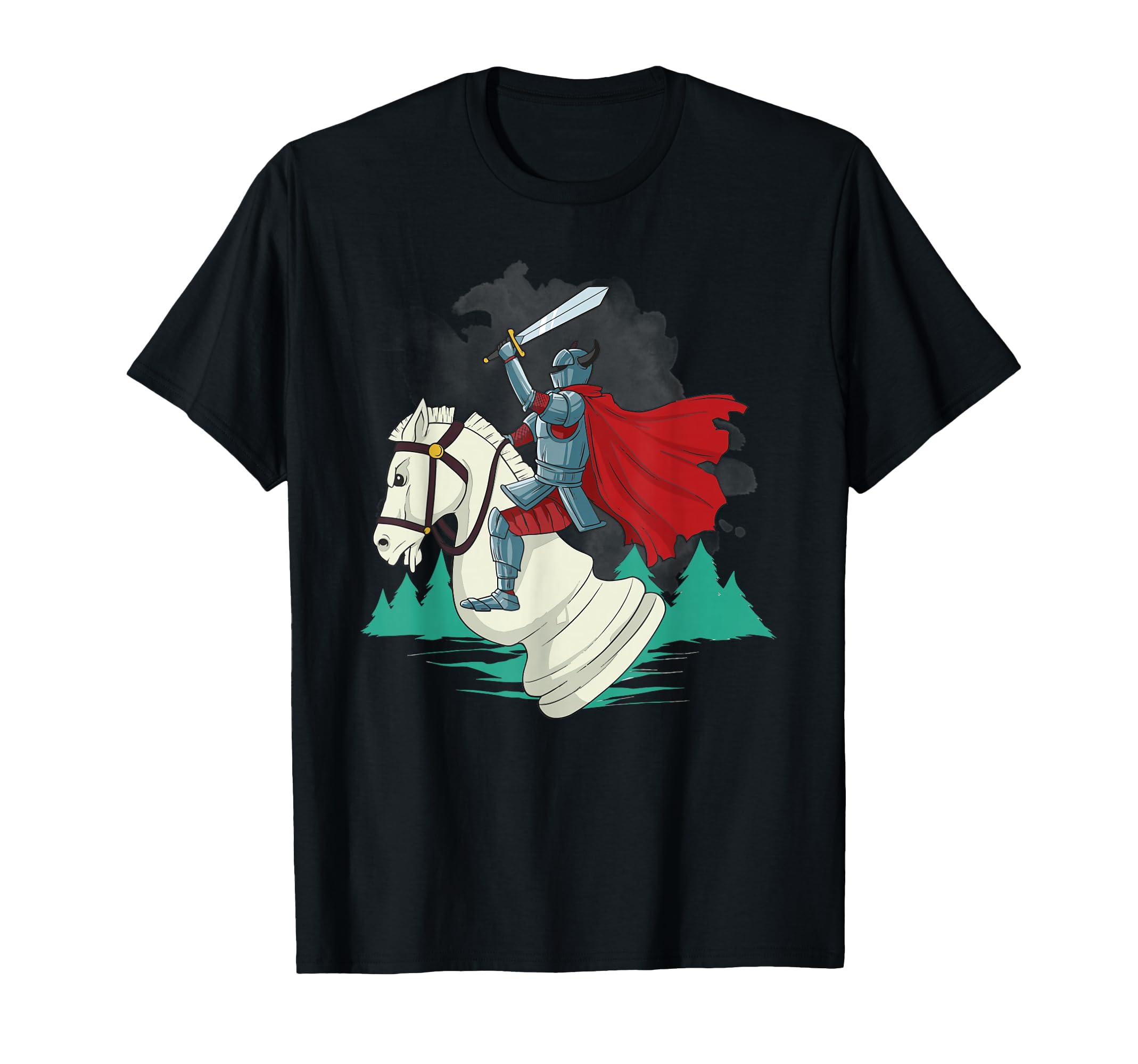 Knights Riding on the Large White Knight Chess Piece T-Shirt