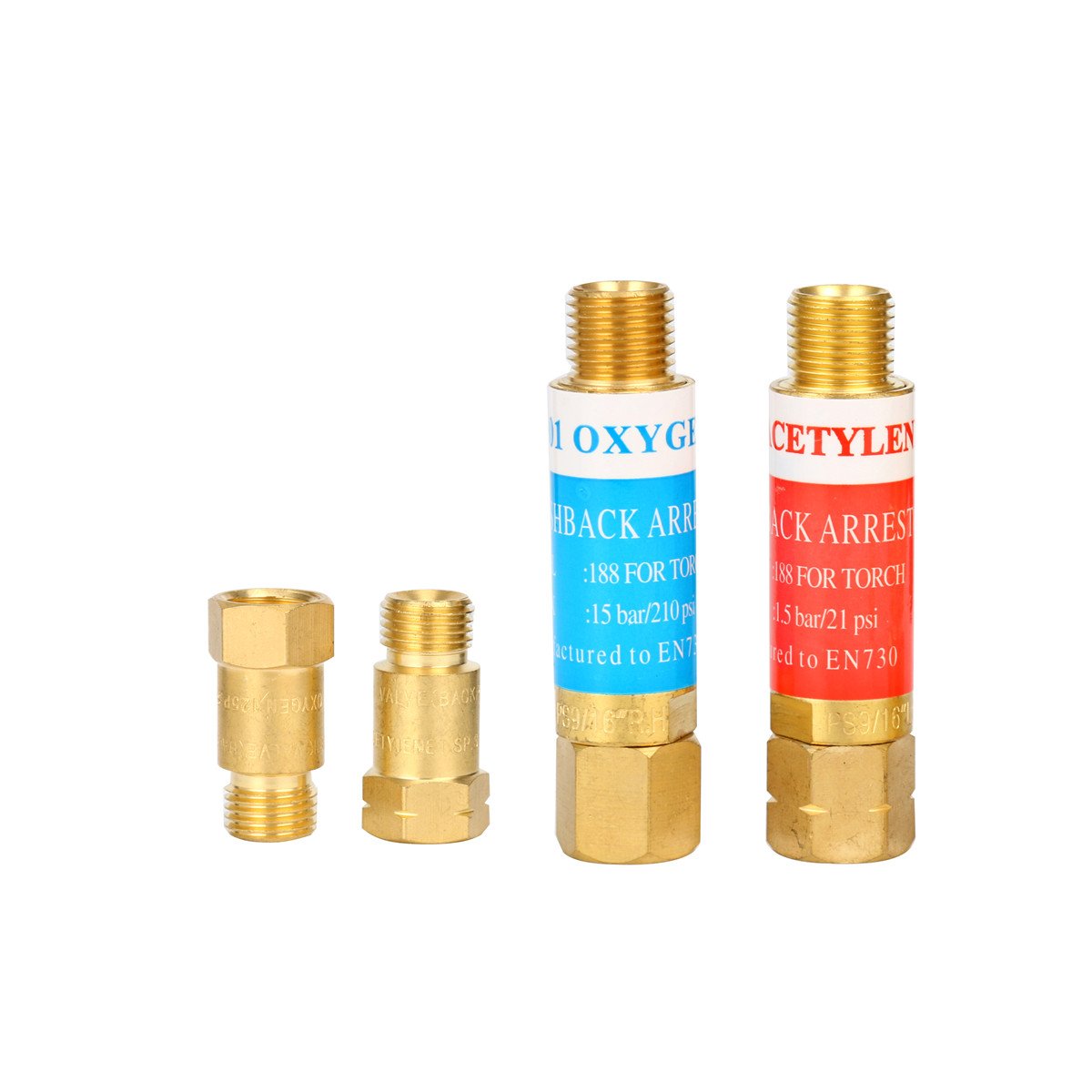 4pcs Oxygen/Acetylene Flashback Arrestor & Check Valve Set,Torch