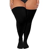 Moon Wood Plus Size Thigh High Socks Women Thigh High Stockings Soft Over The Knee Socks Thick Leg Warmers Valentines Day