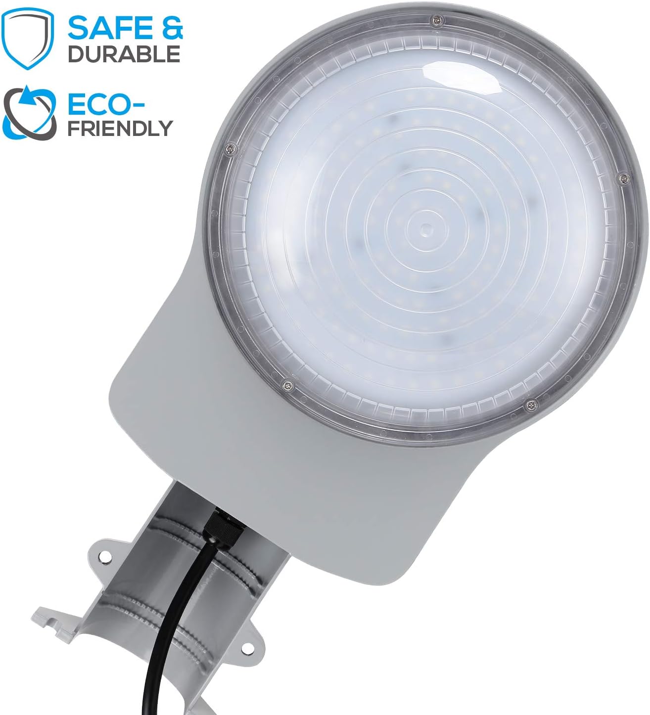 LEONLITE 75W LED Dusk to Dawn Barn Light, ETL Listed, Outdoor Security Area Lights with Photocell, IP65 Waterproof, Mounting Arm Included, 5000K Daylight, for Farm, Backyard, Street, Silver: Home Improvement