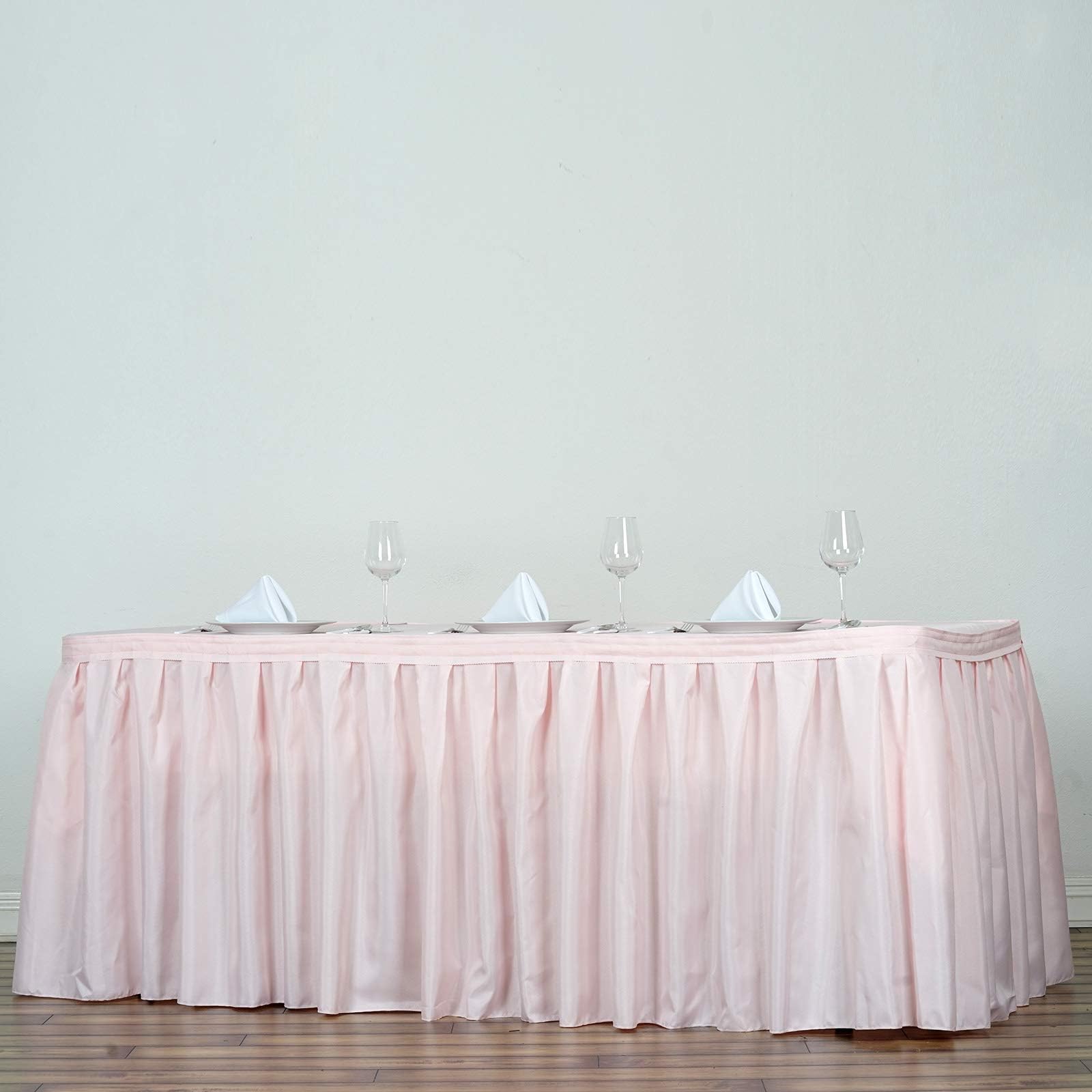 BalsaCircle 21 feet x 29-Inch Blush Polyester Banquet Table Skirt Linens Wedding Party Events Decorations Kitchen Dining Catering