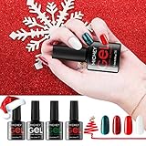 MICHEYGel UV Gel Nail Polish Set with 4pcs, Gel Nail Polish Kit, 0.25 fl oz