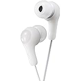 JVC Gumy in Ear Earbud Headphones, Powerful Sound, Comfortable and Secure Fit, Silicone Ear Pieces S/M/L - HAFX7W White