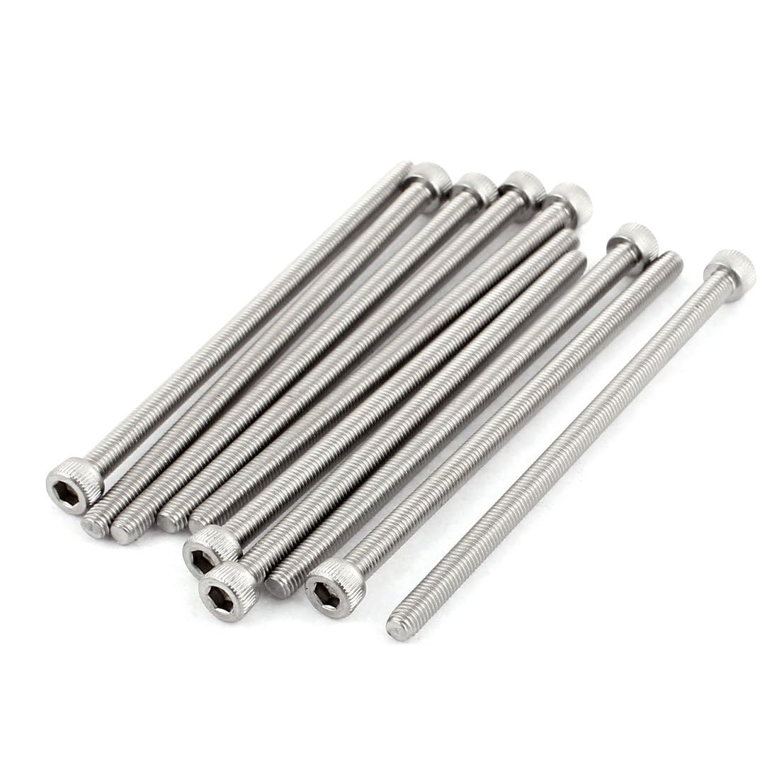 TOP-VIGOR 10Pcs Hexagon Socket Head Cap Screws, M5 x 100mm 304 Stainless Steel Replacement Machine Fastener Screws for Bicycle Motorcycle Repair, Professionals Landlords Repairmen