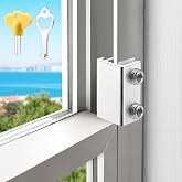 HYIEOU Sliding Window Locks with Key，2 Sets for Horizontal Vertica Window | Window Locks, Aluminum Stops, Sturdy Long‑Lasting, Lock Closed or Ajar for Safe Ventilation, Securing Homes &amp; Pets, Silver