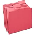 Staples File Folders, 1/3-Cut Tab, Assorted Position, Letter Size, Perfect for Home, Office, Classroom, 100-Pack, Red