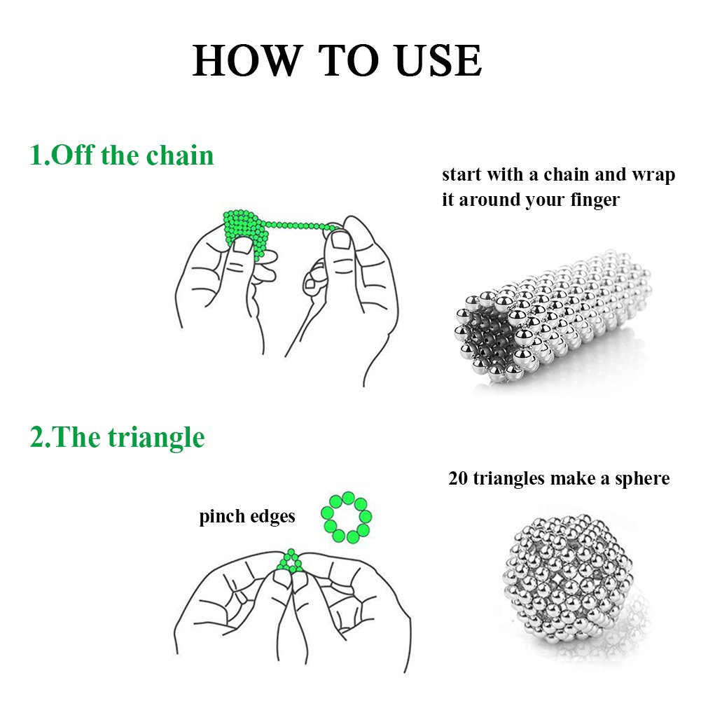 Puzzle Toy Rollable Magnets Fidget Toys for Anxiety Stress Helps Focusing (3mm)