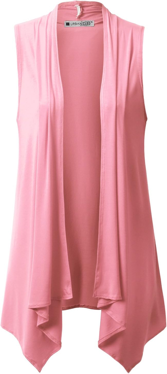 URBANCLEO Womens Lightweight Draped Opent Front Cardigan (Plus