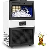 LifePlus Commercial Ice Maker Machine Under Counter Produce 70LBS of Ice in 24 Hrs with 10LBS Ice Bin Capacity Freestanding A