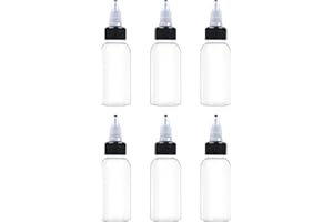 EOSAU 6 Pcs 1oz Plastic Squeeze Bottles with Twist Top Cap, 30ml Clear Dispensing Bottles, Empty Squirt Bottle for Liquids, Sauces, Arts, Crafts, Travel