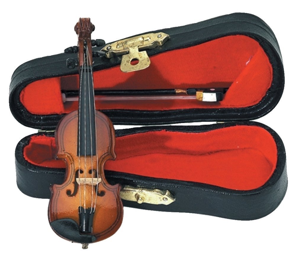 GEWA Miniaturinstrument Violine mit Bogen im Etui, ca. 9 cm