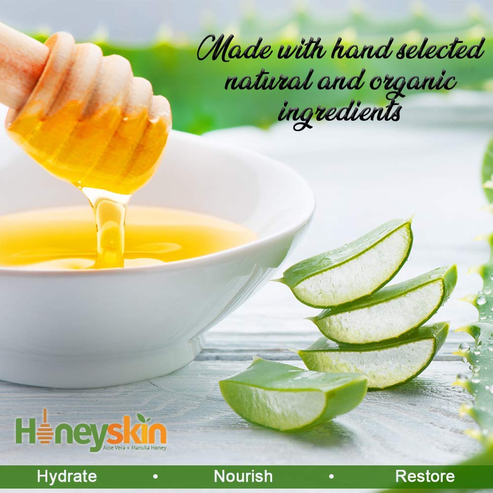 Face and Body Wash with Manuka Honey, Coconut Oil and Aloe Vera - Nourishing Deep Skin Moisturizer - Hydrating Facial Cleanser for Dry and Sensitive Skin - Gentle Exfoliating Wash - Sulfate Free (4oz): Beauty