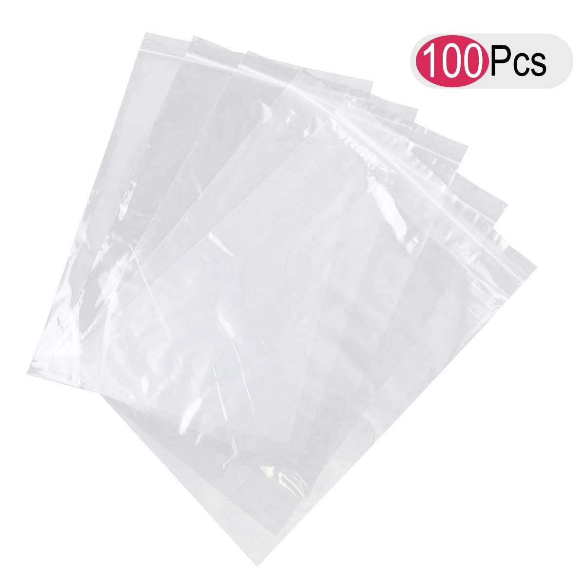 Bolsas de cierre BESTOMZ Bolsas de plástico para alimentos Pack de 100