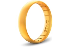 Enso Rings Thin Elements Silicone Ring Infused with Precious Elements – Stackable Wedding Engagement Band – 4.3mm Wide, 1.75mm Thick