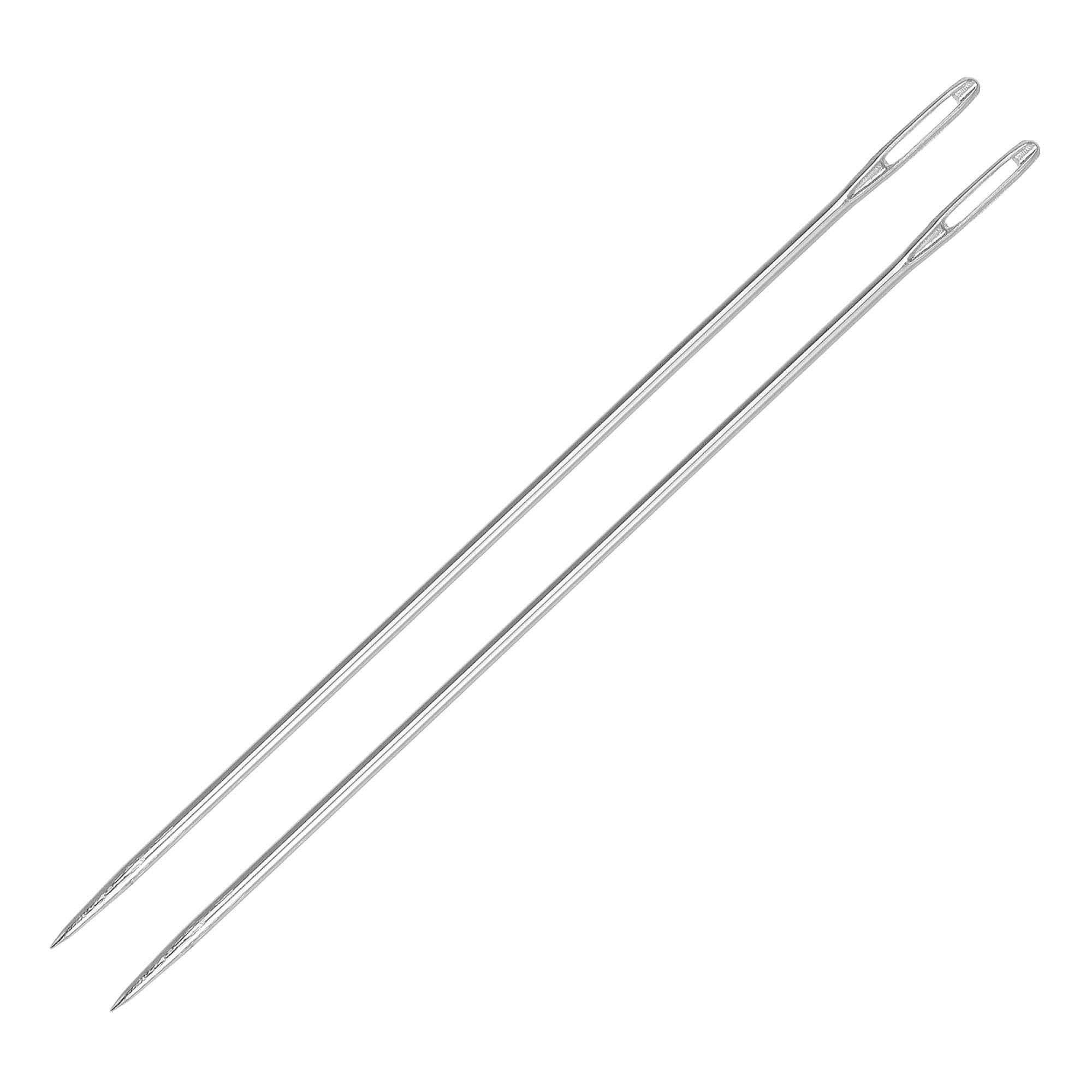 TOP-VIGOR 20Pcs 1.6mm Long Straight Sewing Needles, 125mm Length Big Eye Embroidery Beading Hand Sewing Needles Sharp Point Stitching Needles for Home Repair Stitching and Crafting Projects