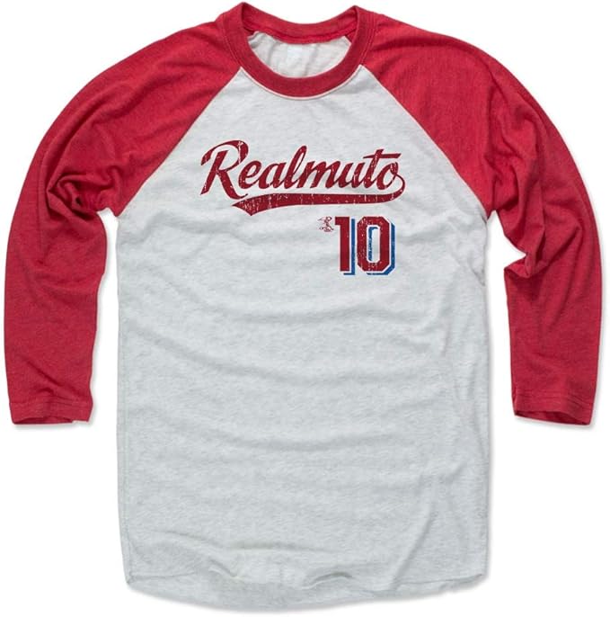 Amazon.com : 500 LEVEL J.T. Realmuto Shirt - Vintage Philadelphia Baseball Raglan Tee - J.T 