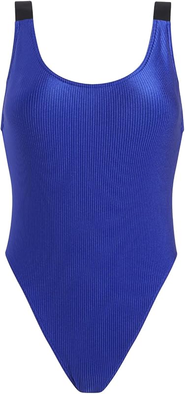 Costume da Bagno Donna Scoop Back One Piece Scollatura sulla Schiena, Blu (Midnight Lagoon), M