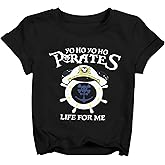 VILOVE Pirate Shirts Kids Pirates Costume Boys Girls Birthday Party T-Shirt Graphic Tees for 3-10 Years