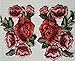 2PC DIY Roses Pair Flowers Floral Collar Bouquet Embroidered Appliques iron-ons patches Sticker Applique Badge (Red)