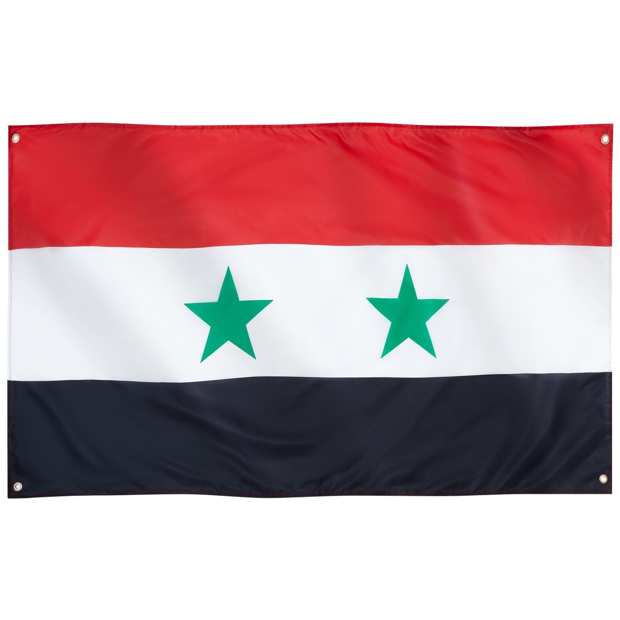 Runesol Syria Flag, 91x52cm, 3ft x 5ft, 4 Grommets, Eyelet In Every Corner, Syrian Flag, Syrian Arab Republic Flag, العلم السوري, Premium Flags, Inside, Outside, Vivid Colours, Martyrs' Day — image 1