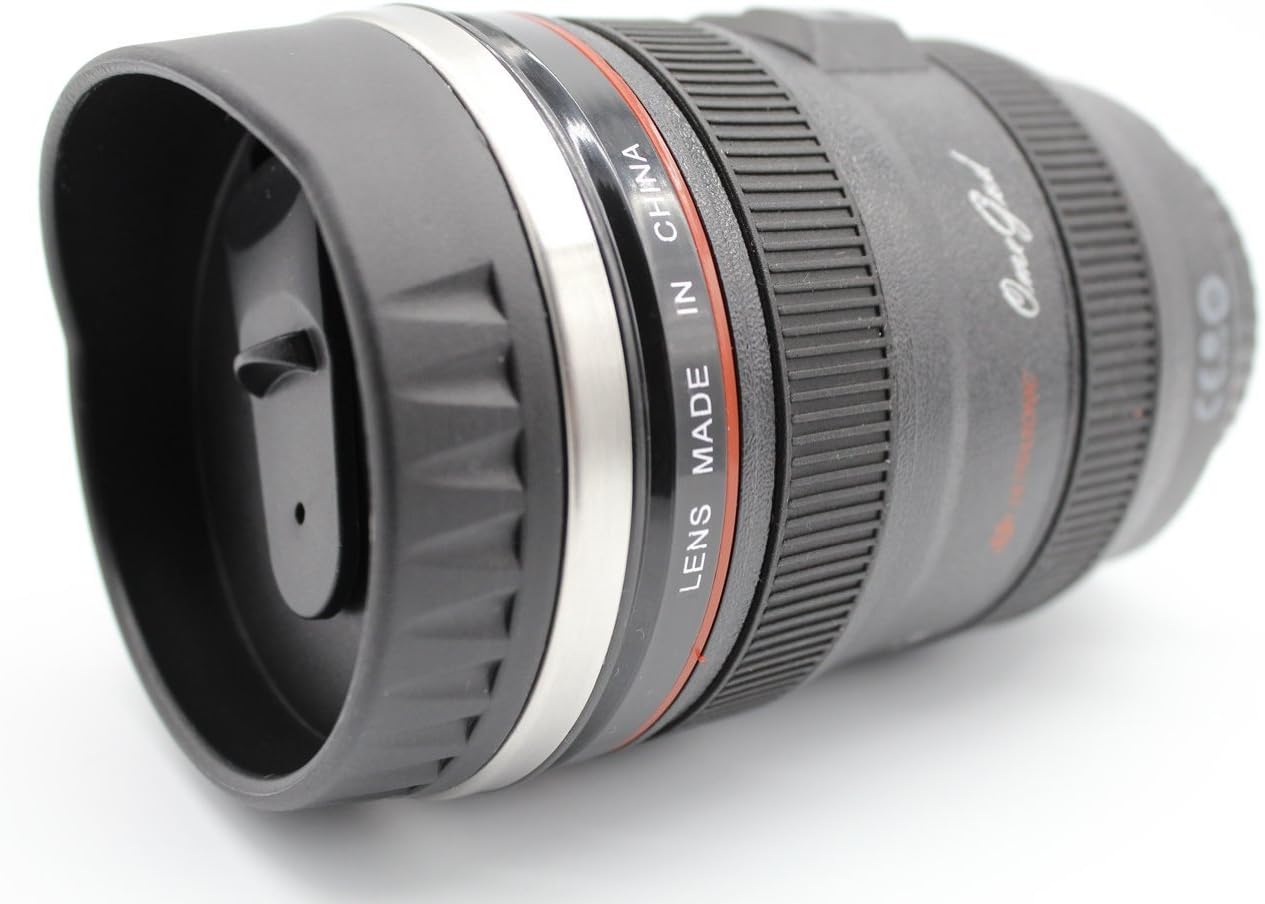 OmeGod New Looks Like SLR Lens 24-105mm Stainless Steel Travel Coffee Mug/Cup with Leak-proof Lid