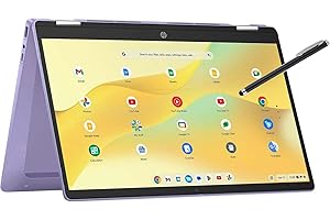 HP Convertible 2-in-1 Chromebook in Lavender 14" Touch HD Intel 4-Core up to 3.40GHz 4GB Ram 128GB Storage 4K Graphics Super-Fast WiFi Chrome OS (14b - Renewed)