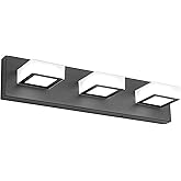 Ralbay LED Modern Black Bathroom Vanity Lights 3 Lights Acrylic Modern Black Bathroom Wall Lighting Fixtures