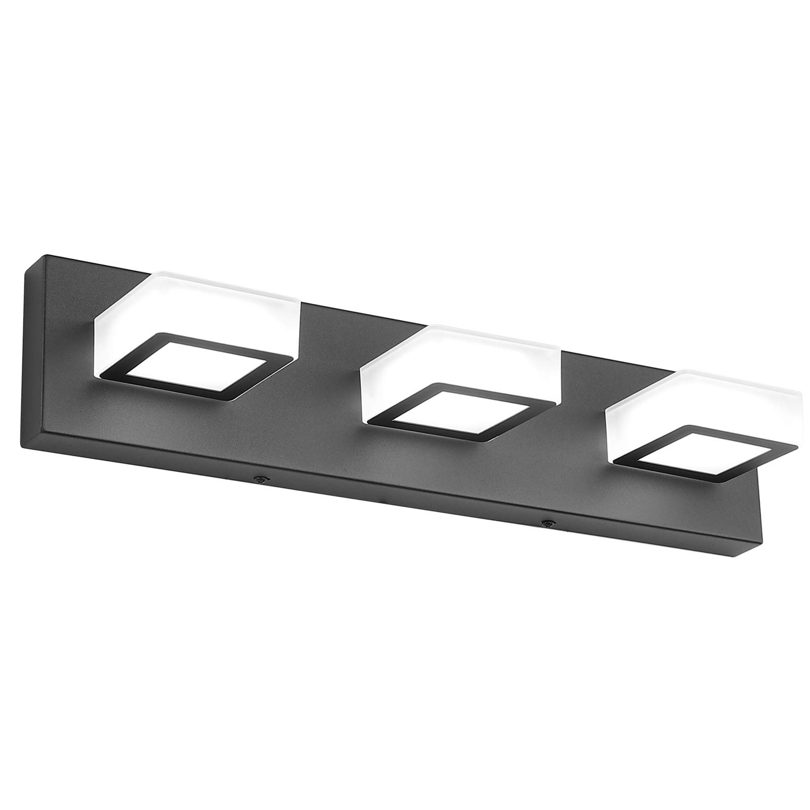 Ralbay LED Modern Black Bathroom Vanity Lights 3 Lights Acrylic Modern Black Bathroom Wall Lighting Fixtures Image