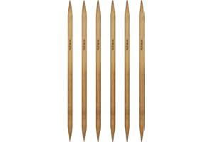 SIXQJZML 6Pcs 9mm Wooden Double Pointed Knitting Needles US Size 13 for DIY Yarn Craft Set,Socks,Sweater, Nice Gift for Women Adults Kids Children Beginners