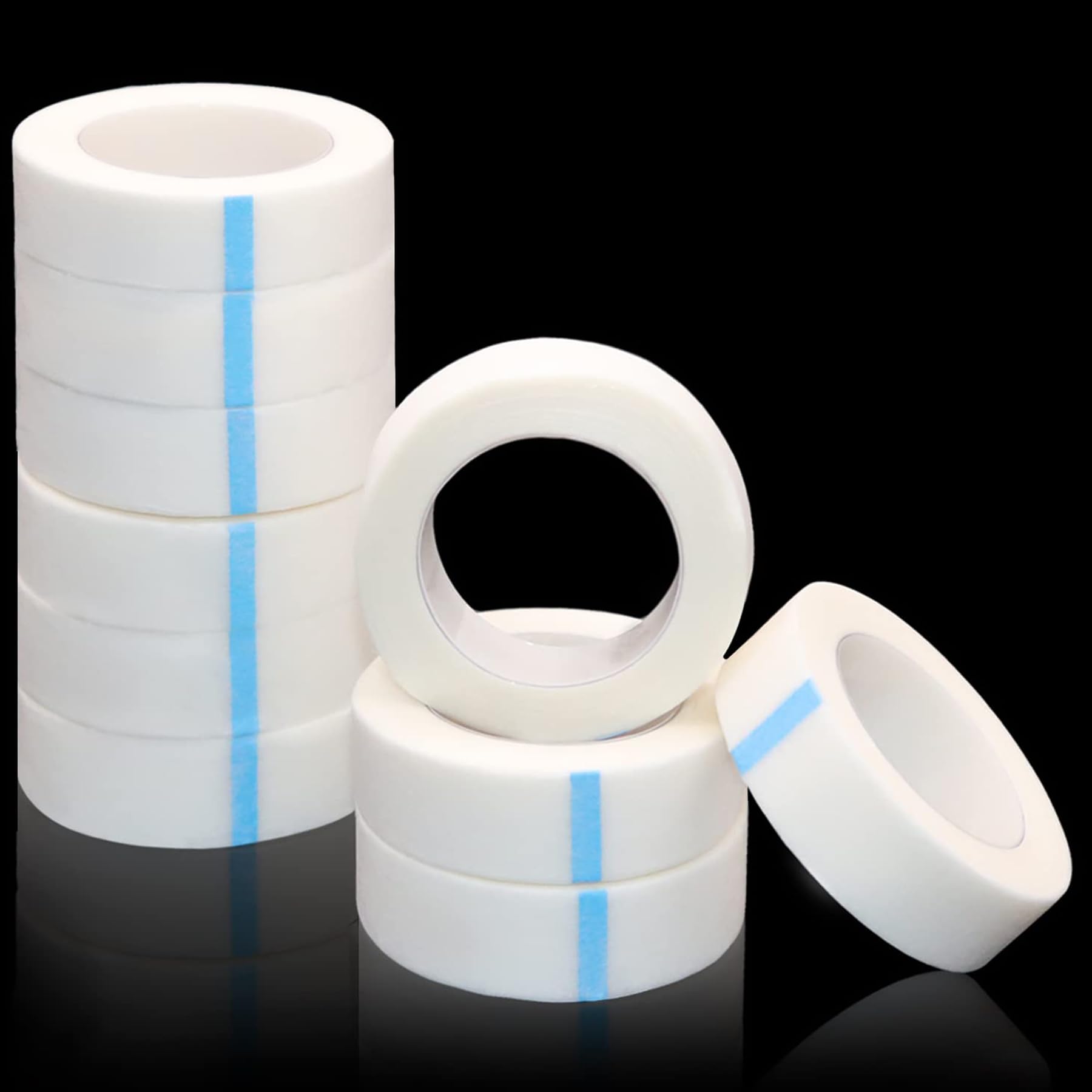 Eyelash Tape Lift Tape Lash Extension Micropore Medical Tape for Eyelash Extensions, Eyelash Makeup Tools (10 Rolls 0.5inch×9m)