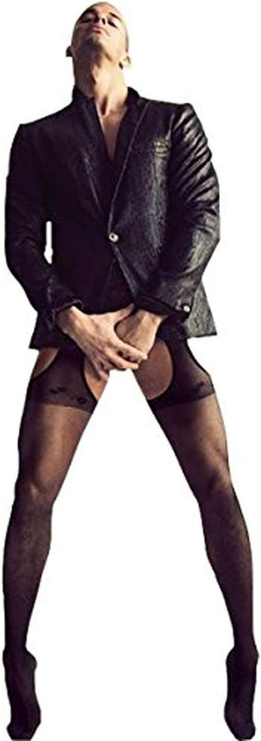 HIMEALAVO Men Sexy Transparent Stockings Sexy Pantyhose Open Tights