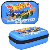 Innovative Designs Hot Wheels Pencil Case for Boys - Molded EVA Hard Shell School Supply Organizer with Zipper - Racing Car Design Pencil Box for Kids