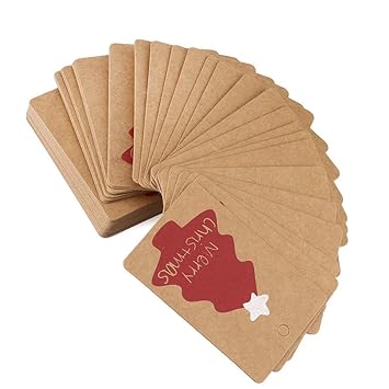 Amazon Com Pausseo 50 Pack Christmas Decoration Tag Kraft