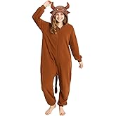 pewjury Unisex Animal Onesie Halloween Costume - One Piece Pajamas for Women Men