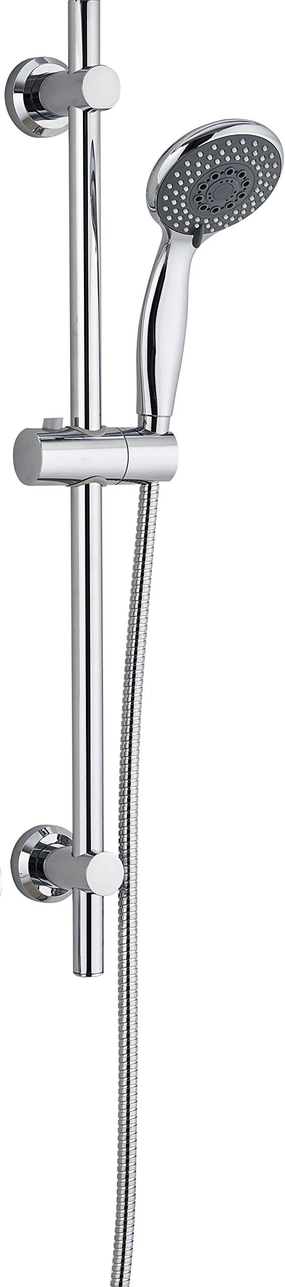 3 Mode Rub Clean Adjustable Slider Riser Rail Chrome Shower Kit & Stainless Hose