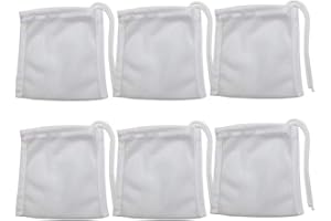 DEECOOYA QIHYCUF 6 Pack Small Sized Filter Bags for Activated Carbon,3 by 4 inches High Flow Aquarium Mesh Media Filter Bag Fish Tank Filter Bags