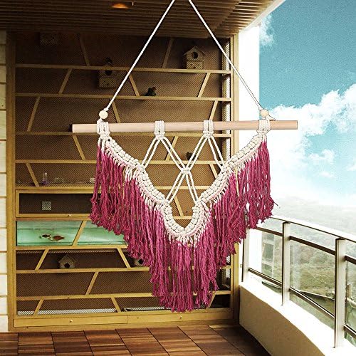 WCHUANG Handmade Colorful Macrame Wall Hanging Tapestry - Woven Wall Art Boho Office Living Room Bedroom Nursery Decor