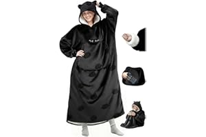 Mewaii Wearable Blanket Hoodie for Adults, Warm Sherpa & Soft Flannel Long Sweatshirt with Giant Pocket, Cozy Gifts for Women
