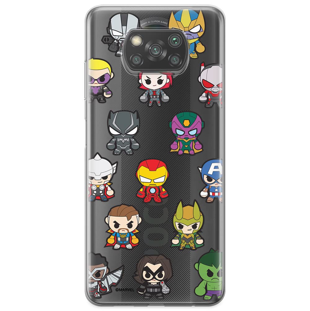 ERT GROUP mobile phone case for Xiaomi POCOPHONE X3 original and officially Licensed Marvel pattern Avengers 025 optimally adapted to the shape of the mobile phone, partially transparent