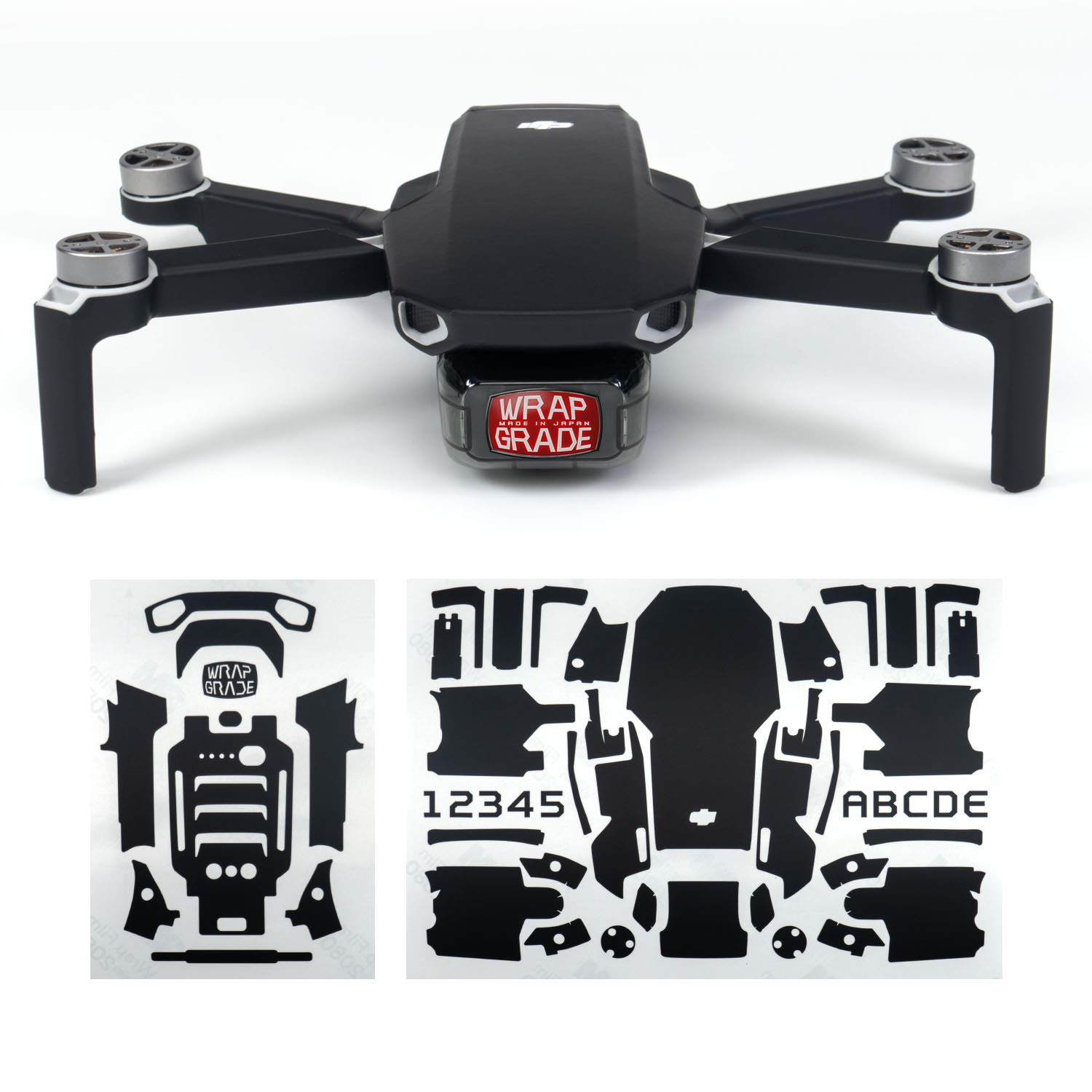 Wrapgrade Skin Sticker compatible with DJI Mavic Mini (STEALTH BLACK)