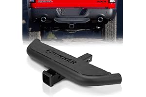 BUNKER INDUST 2 Inch Hitch Step, 350LBS Capacity Anti-Slip Hitch Extender with Rear End Collision Protection, 15" Black Powde