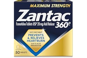 Zantac 360 Maximum Strength Tablets, 50 Count, Heartburn Prevention and Relief, 20 mg Tablets