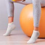 Zuimei 5 Pairs Pilates Yoga Grip Socks Non Slip Anti Slip Grips White UK 4.5-7.5 view 6