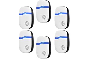 BUGBEAT 2025 Upgraded Ultrasonic Repeller Control 6 Packs, Indoor Ultrasonic Repellent for Roach, Rodent, Mouse, Bugs, Ant, Mosquito, Mice, Spider, Electronic Plug in Pest Control-White