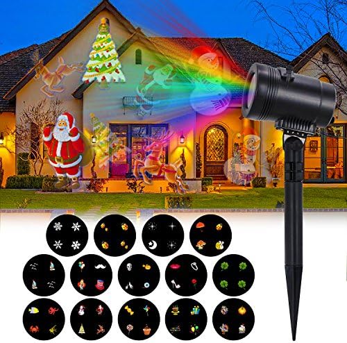 LED Projector Light Christmas- Tunnkit Upgraded 14 Switchable Slides/Patterns Decorative Light for Any Holiday,4 Speeds,Auto-Timer,Thermal Module,IP65 Waterproof