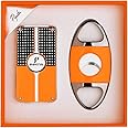 PIPITA Cigar Lighter and Cigar Cutter Set (2pcs/Set), Jet 3 Flame Cigar Lighter Torch and Cigar Cutter, Packing with Nice Gift Box