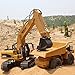 CrossRace Remote Control Excavator,15 Channel Full Functional RC Excavator Toy Toy Construction Tractor with Metal Shovel and Caterpillar
