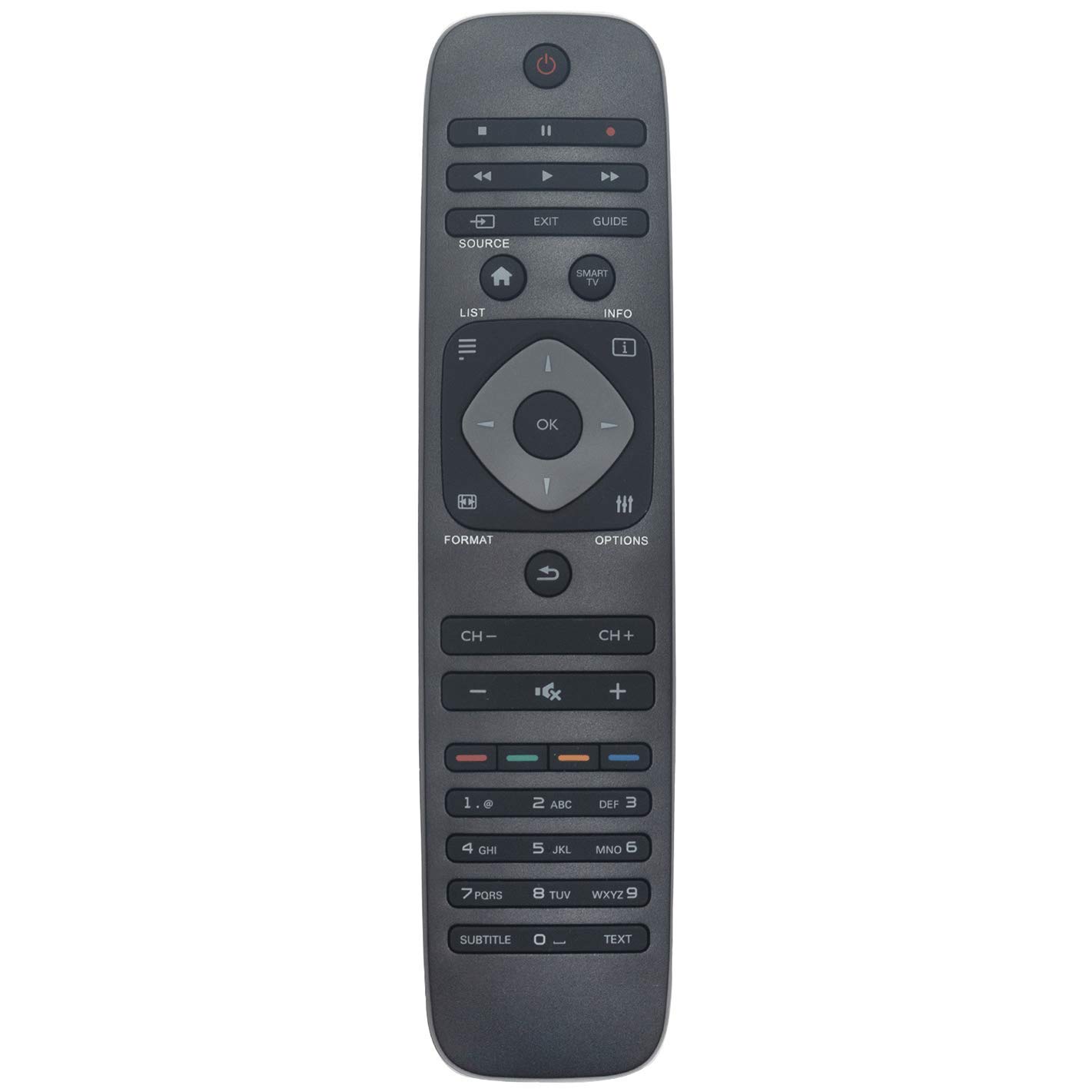 VINABTY 398GR8BD3NTPHH Remote Control Replaced for Philips Led-Smart TV YKF309-007 24PFL4208H/12 50PFL4208T 46PFL4908T/12 40PFL3208K/12 32PFL4258H/12 46PFL4528T/12