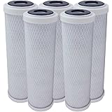 5 Pack Replacement Activated Carbon Block Filter - Universal 10 inch Filter for GE GX1S01R Single Stage System