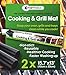 Kitxentools BBQ Grill Mat - Set of 2 Easy to Clean Non-Stick Grilling Mats - 15.75 x 13 Inch - Reusable Mats for Cooking or Grilling with Gas Grills Charcoal or Electric Barbecue Grills